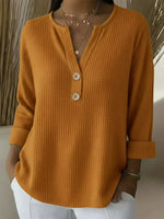 Wanda Honeycomb Henley Top - Orange