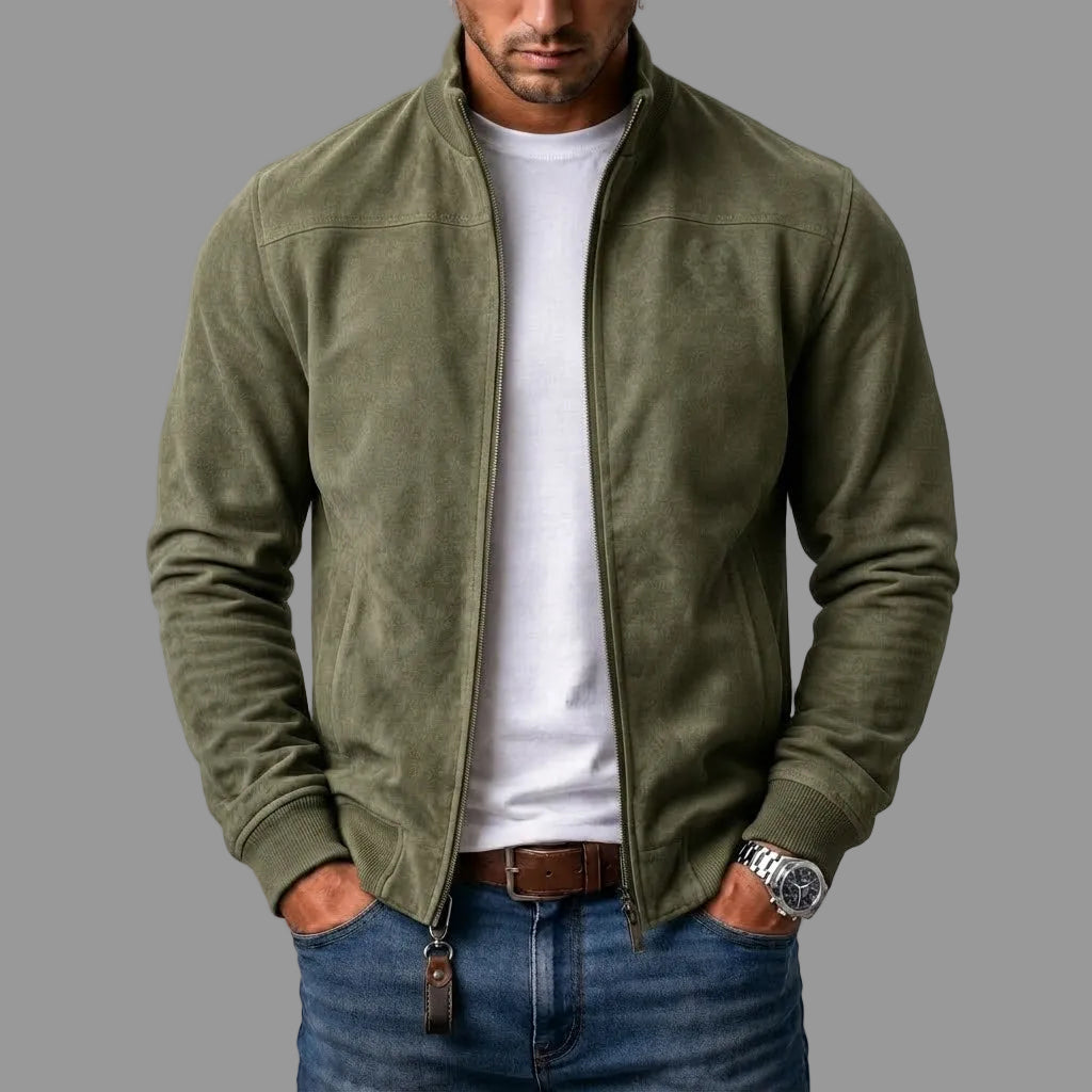 Matteo suede-look bomber jacket for men