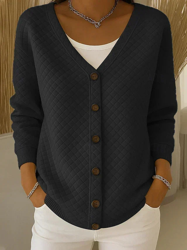 Ludovica Diamond-Quilted Cardigan - Black