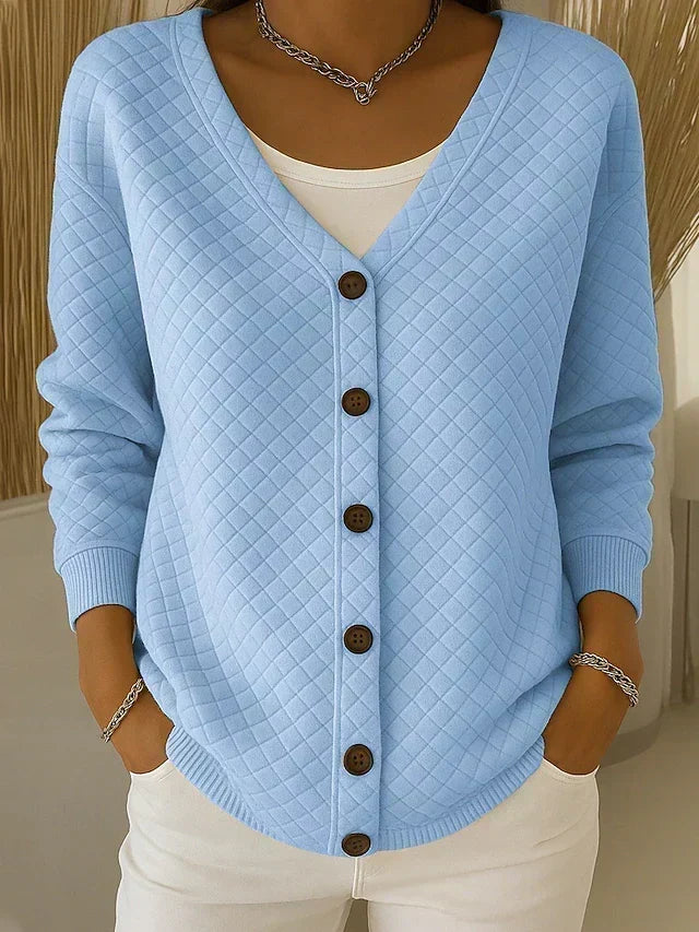 Ludovica Diamond-Quilted Cardigan - Blue