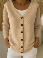 Ludovica Diamond-Quilted Cardigan - Khaki