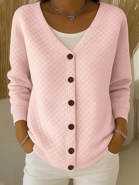Ludovica Diamond-Quilted Cardigan - Pink
