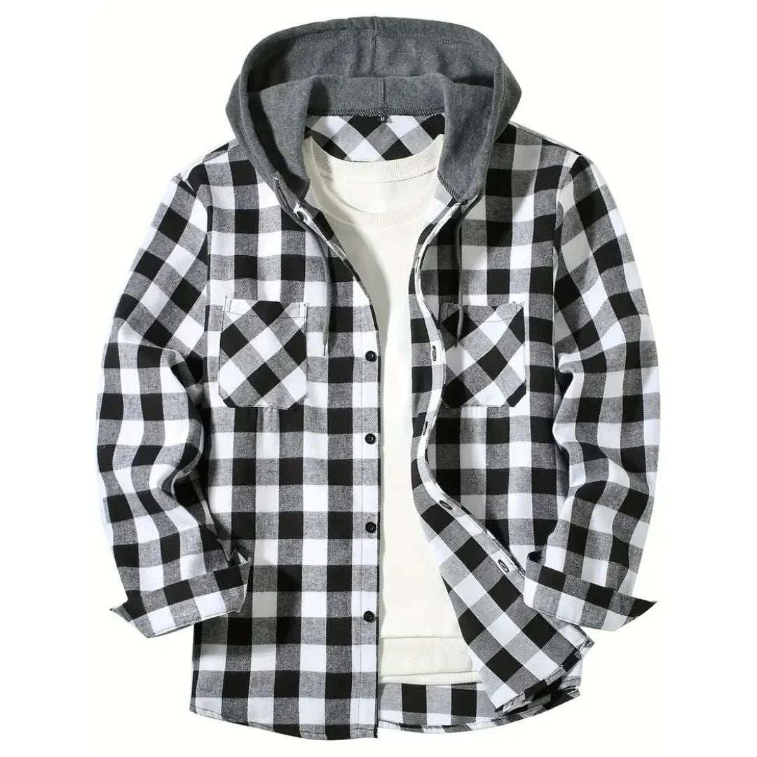 Maurizio Hooded Buffalo Plaid Jacket
