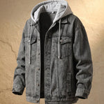 Massimo Hooded Washed Denim Jacket