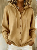 Alida Soft Hooded Cardigan - Khaki