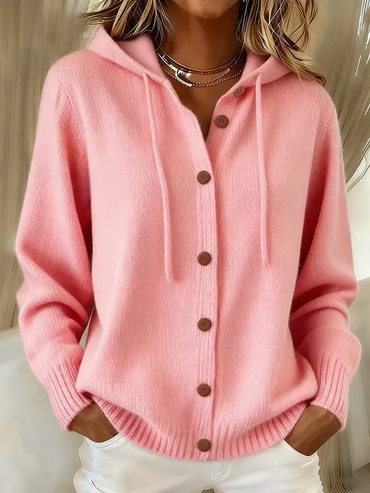 Alida Soft Hooded Cardigan - Pink