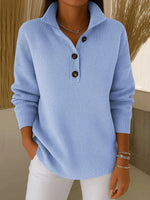 Dorotea Polo-Collar Sweater - Light Blue