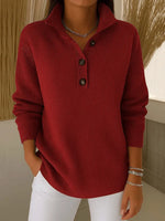 Dorotea Polo-Collar Sweater - Burgundy