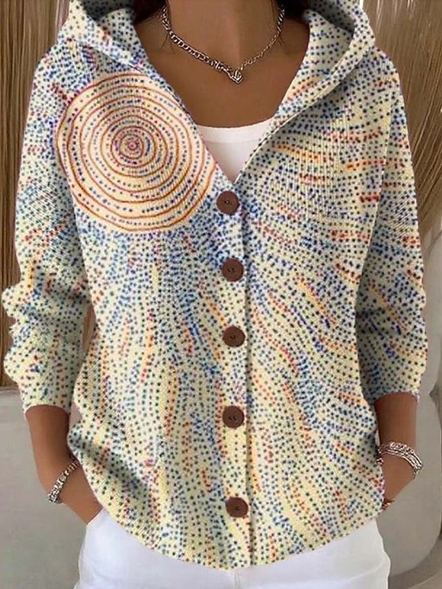 Ottavia Printed Hooded Cardigan - Light Yellow