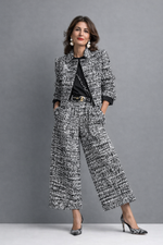 Allegra tweed jacket and wide-leg trouser set