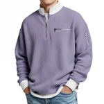 Waffle Knit Half-Zip Sweater - Lavender