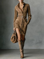 Adelaide shirt dress - Brown