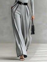 Angela turtleneck & wide pants set - gray