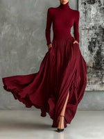 Luna Turtleneck & Flared Maxi Skirt Set