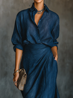 Chiara Fluid Shirt & Wrap Maxi Skirt Set