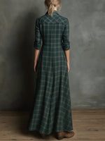 Emanuela Plaid Maxi Shirt Dress