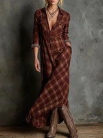 Emanuela Plaid Maxi Shirt Dress