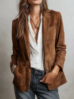 Aurora Vintage Suede-Look Blazer