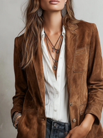 Aurora Vintage Suede-Look Blazer