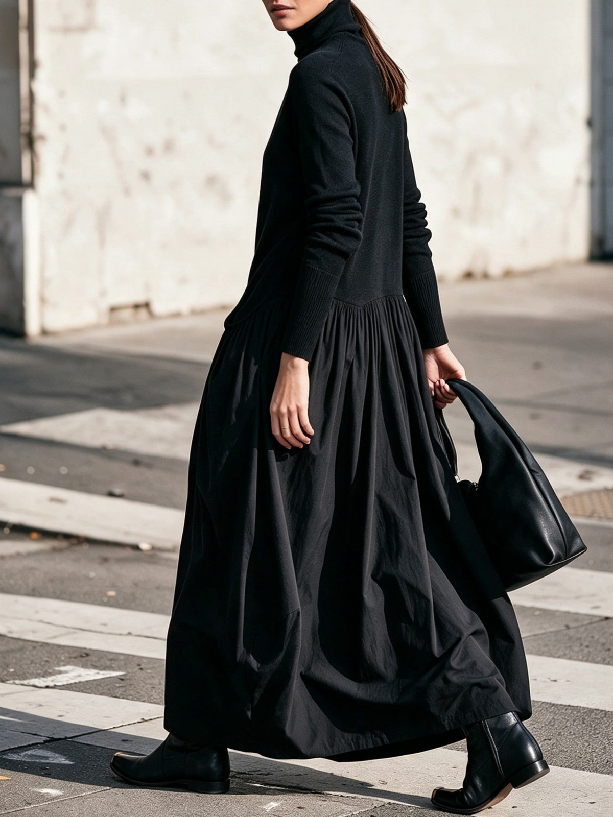 Beatrice oversized turtleneck maxi dress with pockets