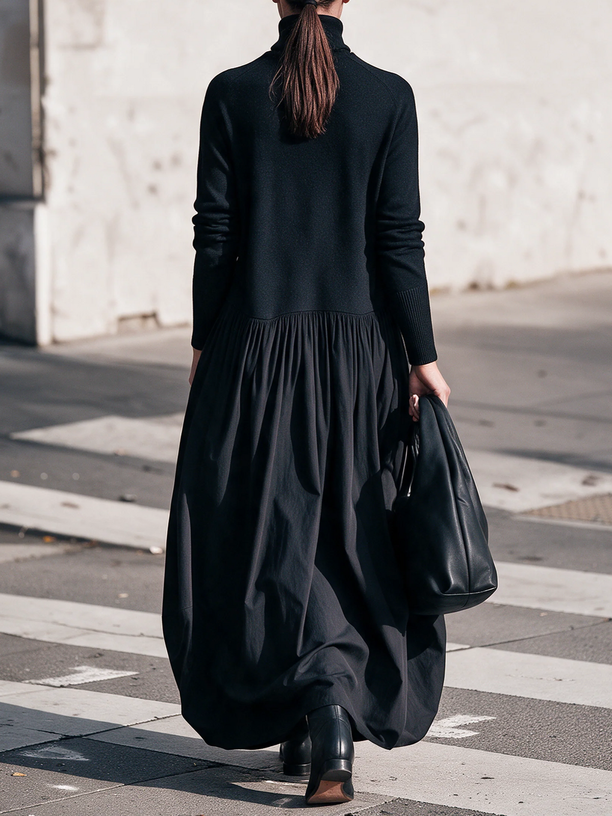 Beatrice oversized turtleneck maxi dress with pockets
