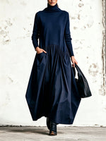 Beatrice oversized turtleneck maxi dress with pockets