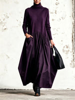Beatrice oversized turtleneck maxi dress with pockets