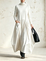 Beatrice oversized turtleneck maxi dress with pockets