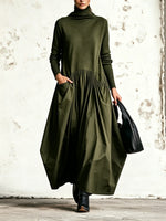 Beatrice oversized turtleneck maxi dress with pockets