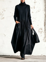 Beatrice oversized turtleneck maxi dress with pockets