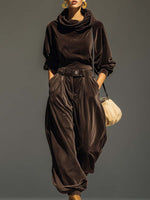 Ivonne Boho Cowl-Neck Top & Wide Pants Set