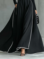 Gina Contrast-Trim Turtleneck Maxi Dress