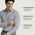 Leonardo Stretch Dress Shirt - Gray (details)