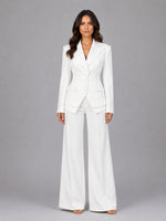 Aurora Waist-Cinched Blazer & Wide-Leg Pant Suit