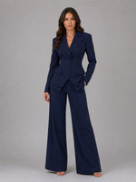 Aurora Waist-Cinched Blazer & Wide-Leg Pant Suit