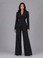 Aurora Waist-Cinched Blazer & Wide-Leg Pant Suit