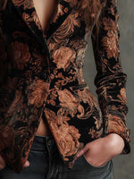 Sofia Black & Bronze Floral Blazer