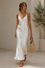 Alma Satin Slip Dress & Knit Sweater Set