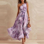 Aurora Floral One-Shoulder Maxi Dress - Lilac Floral
