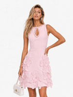 Bettina Floral Appliqué Sleeveless Dress - Light Pink