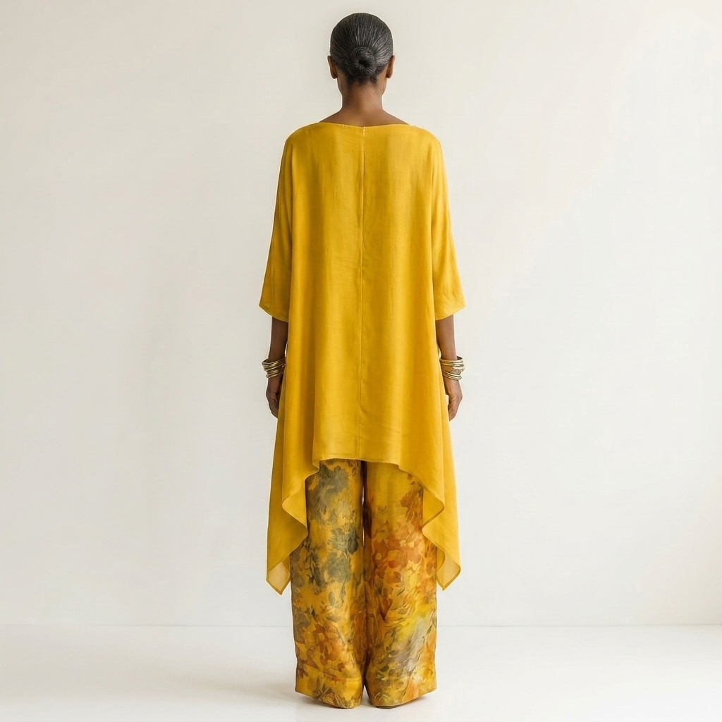 Carola Asymmetric Tunic & Wide-Leg Pants Set