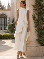 Carolina Draped Wide-Leg Jumpsuit - White