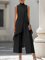 Carolina Draped Wide-Leg Jumpsuit - Black