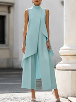Carolina Draped Wide-Leg Jumpsuit - Aqua