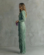 Chiara Fringe V-Neck Maxi Dress