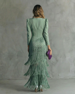 Chiara Fringe V-Neck Maxi Dress