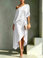Cristina Asymmetric One-Shoulder Dress - White