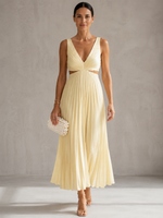 Emma Pleated V-Neck Maxi Dress
