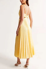 Emma Pleated V-Neck Maxi Dress