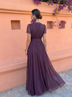 Gaetana High-Neck Chiffon Maxi Dress